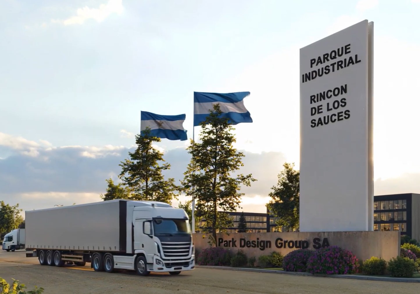 Ingreso principal del Parque Industrial Rincón de los Sauces
